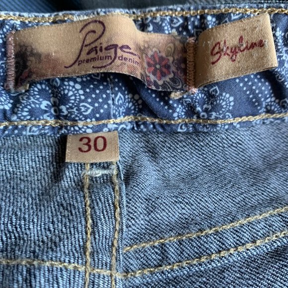 Paige PREMIUM DENIM Skyline Ankle Jeans 99% COTTON DARK WASH Size 30 - Picture 6 of 9